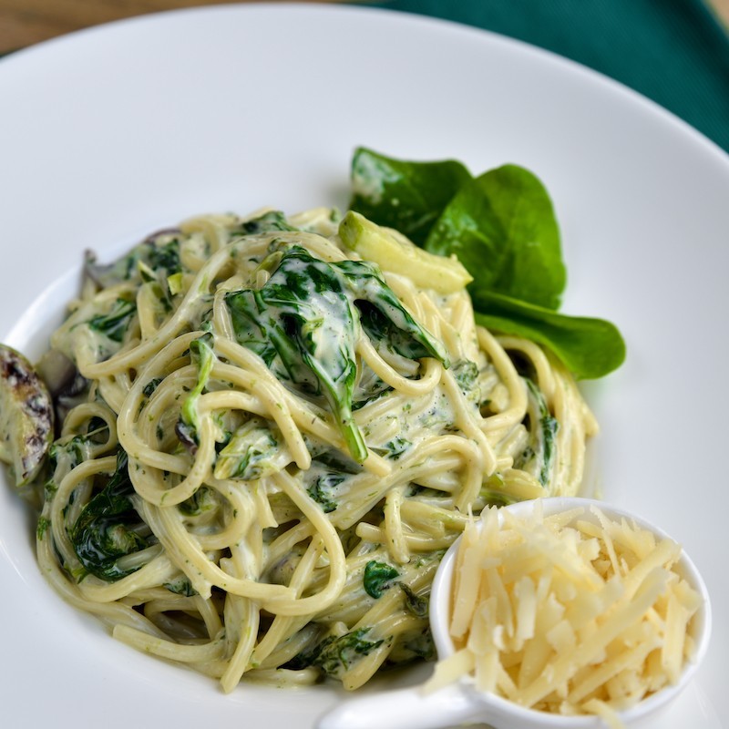 Pasta with spinach and...